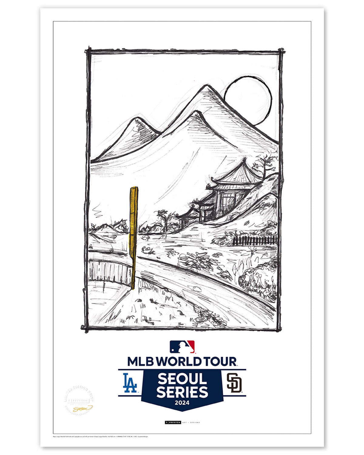 2024 MLB Seoul Series Sketch Limited Edition Art Prints