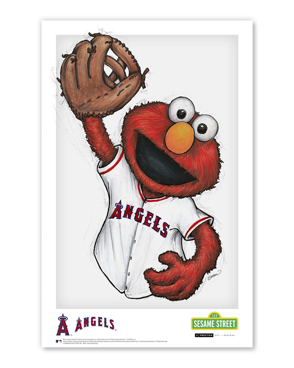 ELMO x MLB Angels Poster Print