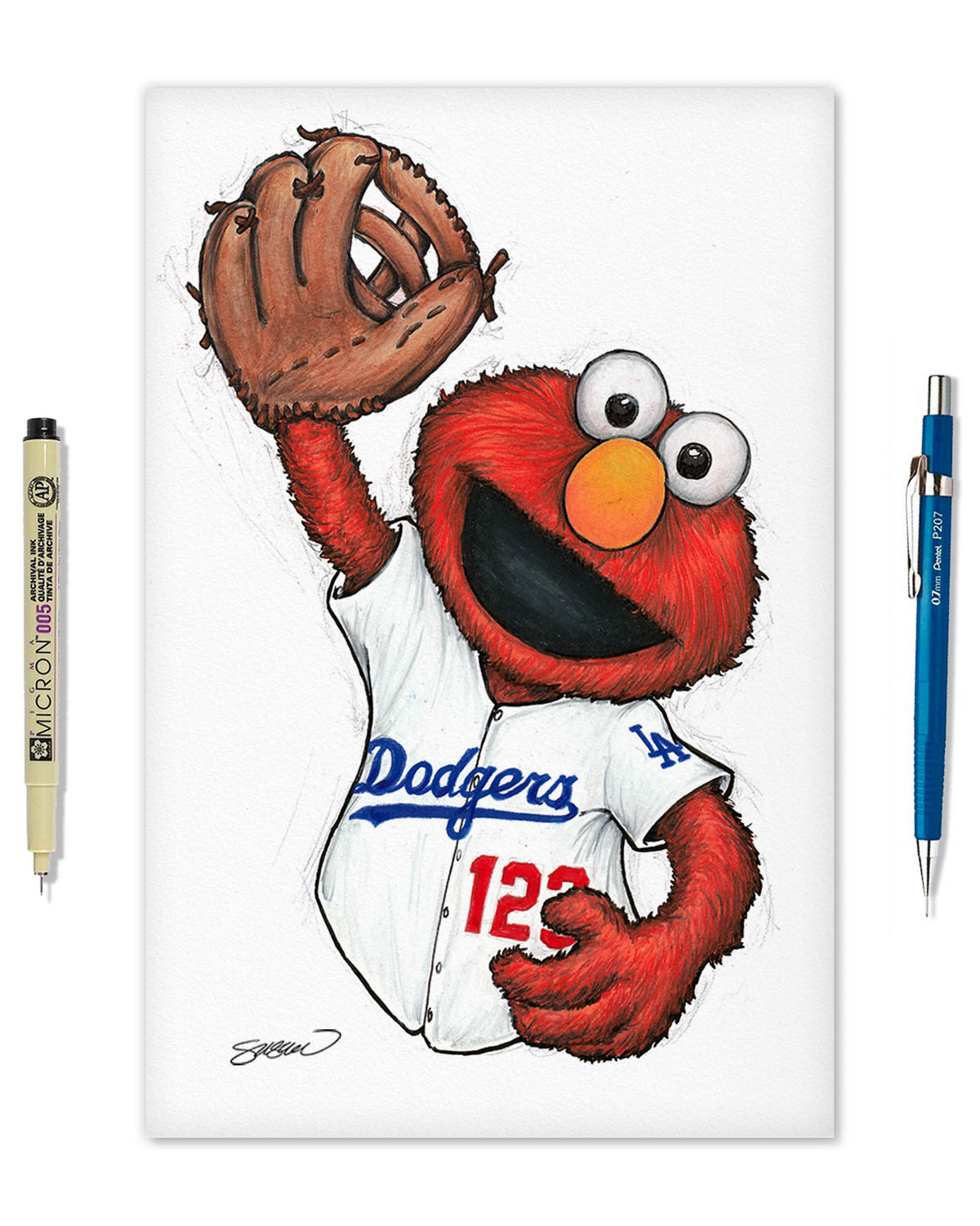 ELMO x MLB Dodgers Limited Edition Fine Art Print