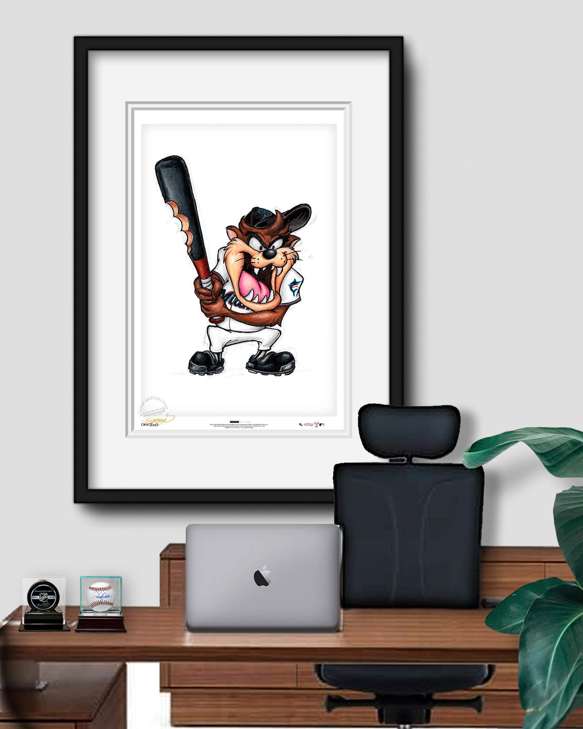 Taz On Deck x MLB Marlins Limited Edition Fine Art Print