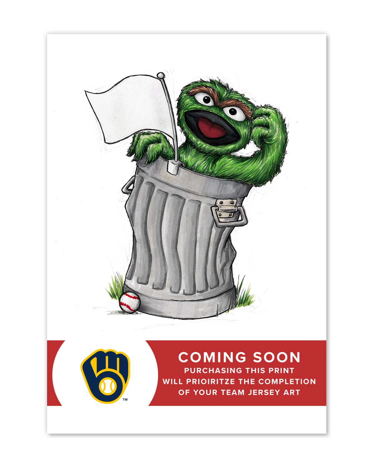 Oscar Rep Your Colours x MLB Brewers Limited Edition Fine Art Print