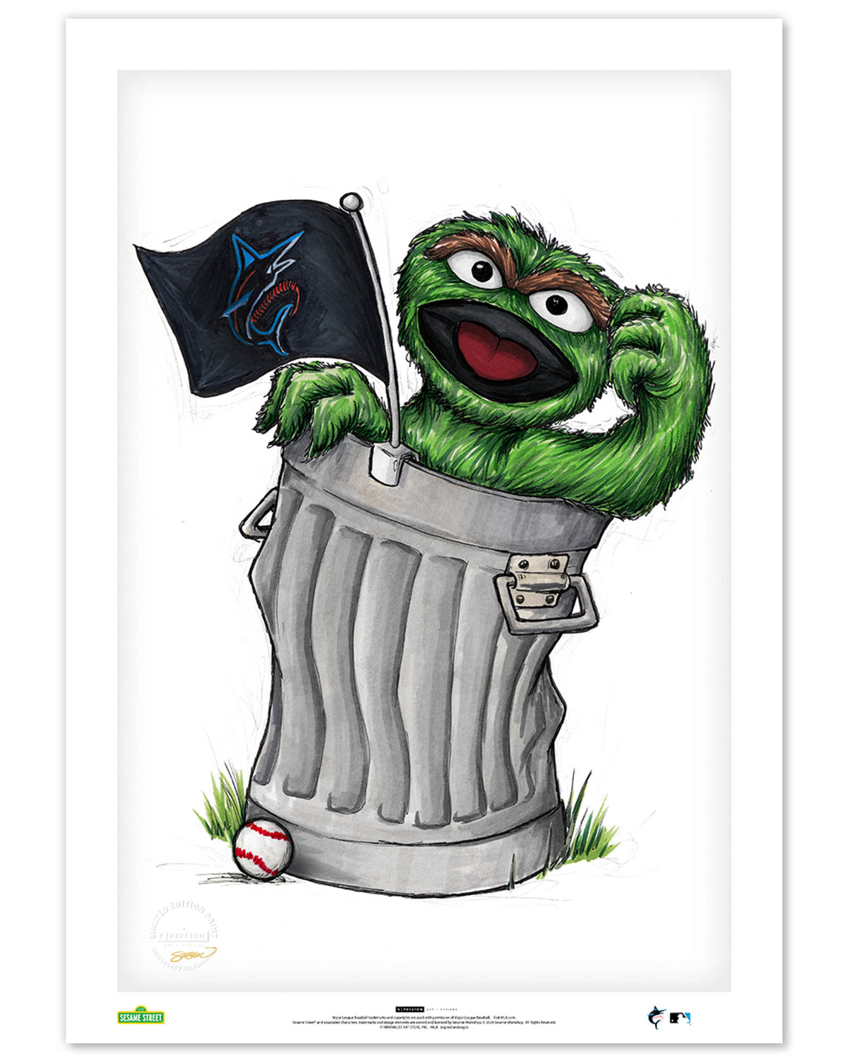 Oscar Rep Your Colours x MLB Marlins Limited Edition Fine Art Print