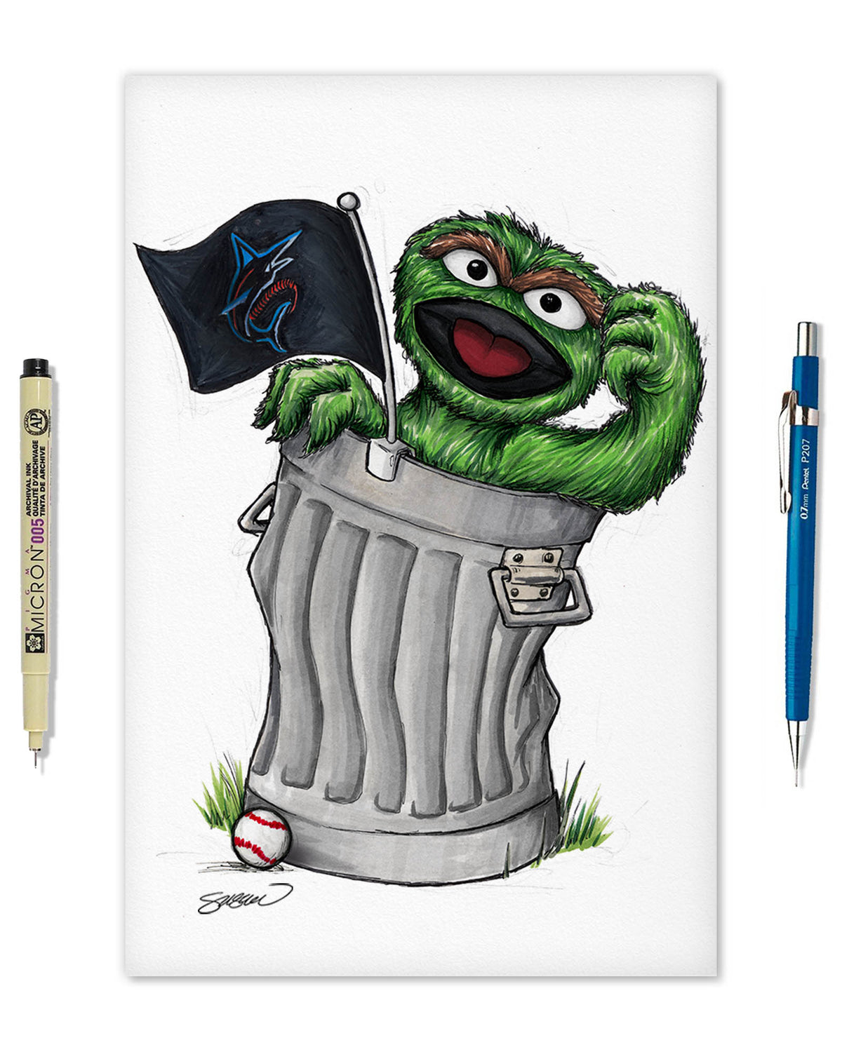 Oscar Rep Your Colours x MLB Marlins Limited Edition Fine Art Print