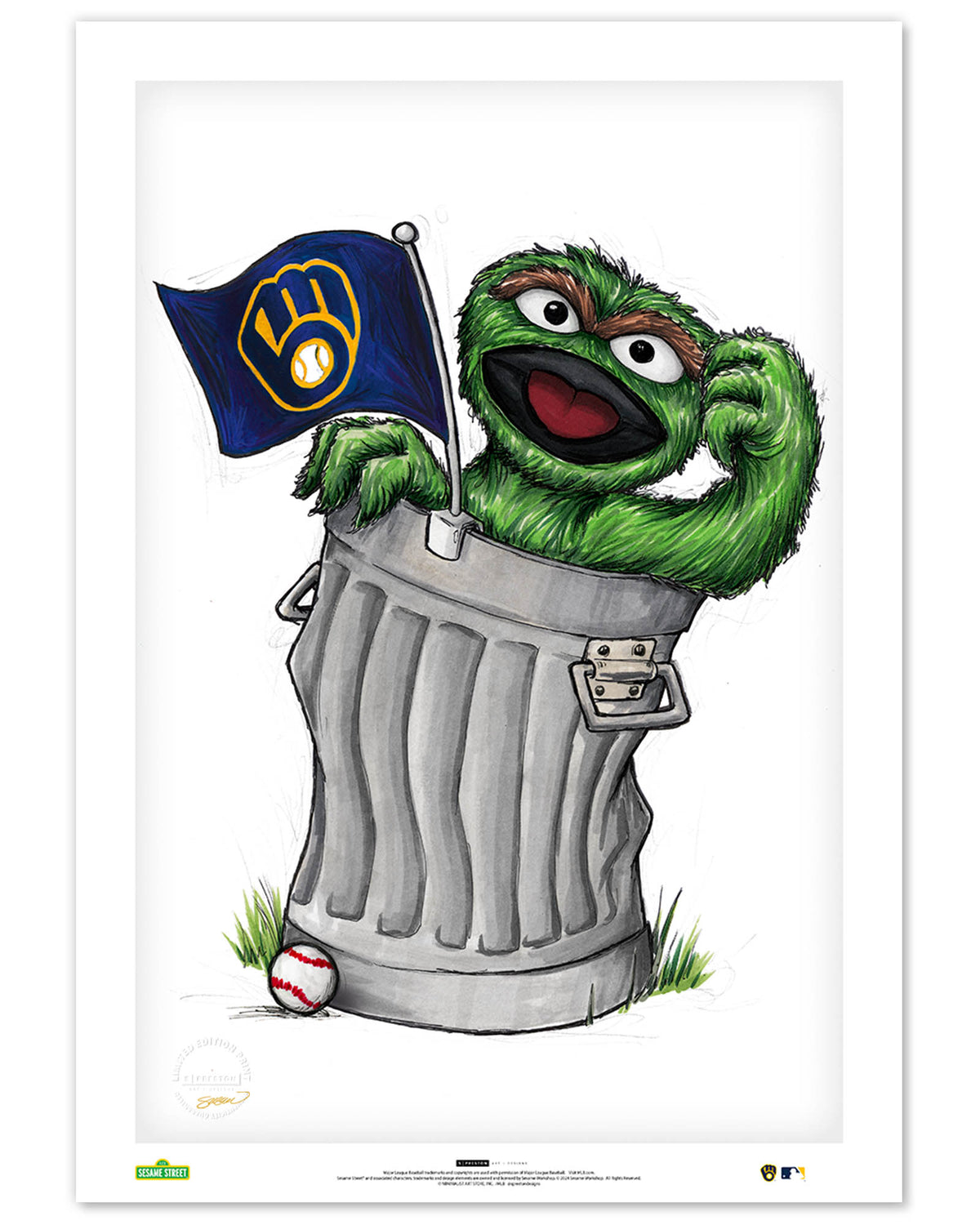 Oscar Rep Your Colours x MLB Brewers Limited Edition Fine Art Print