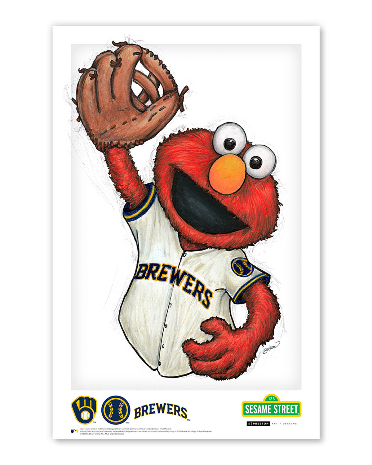 ELMO x MLB Brewers Poster Print