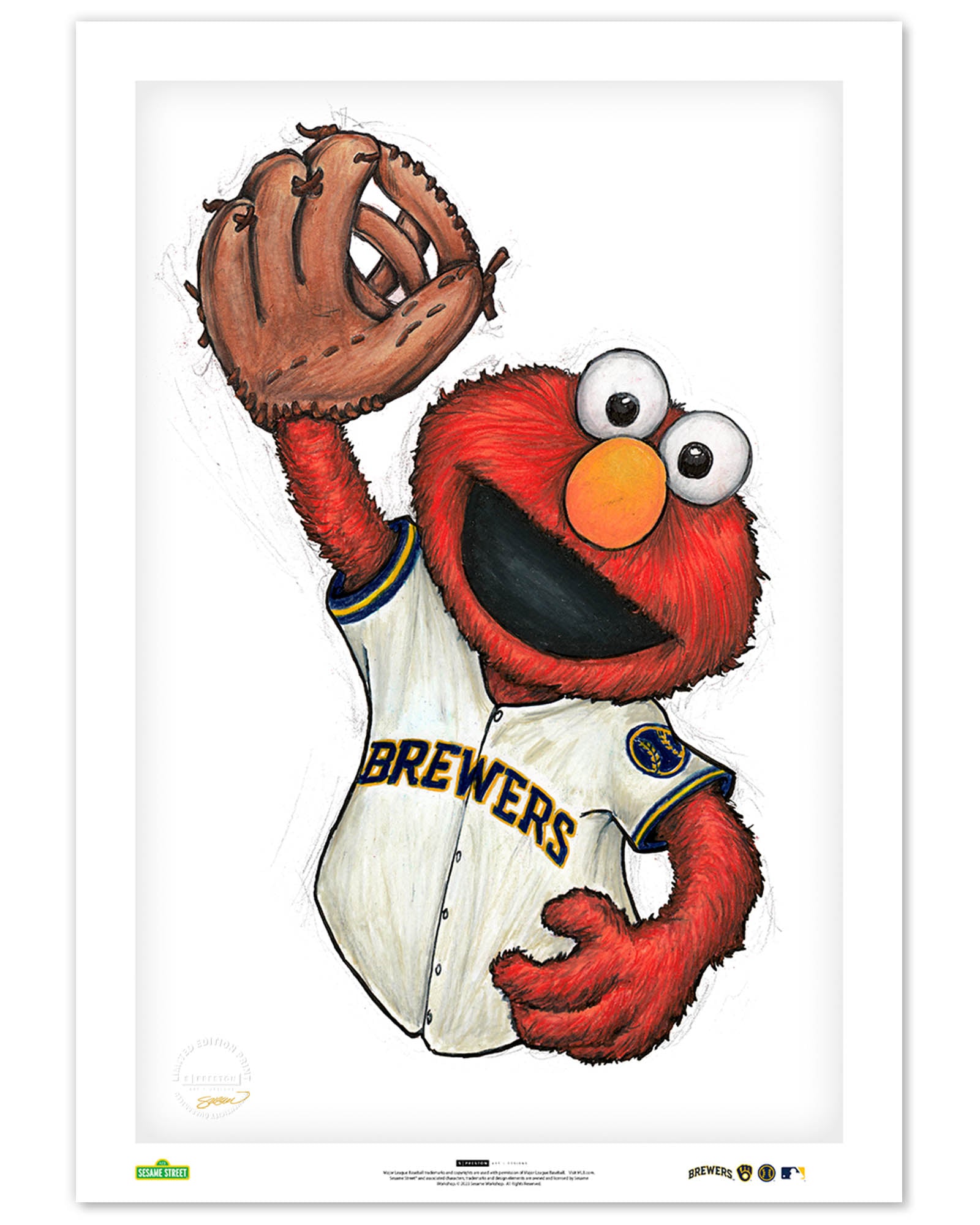 ELMO x MLB Brewers Limited Edition Fine Art Print