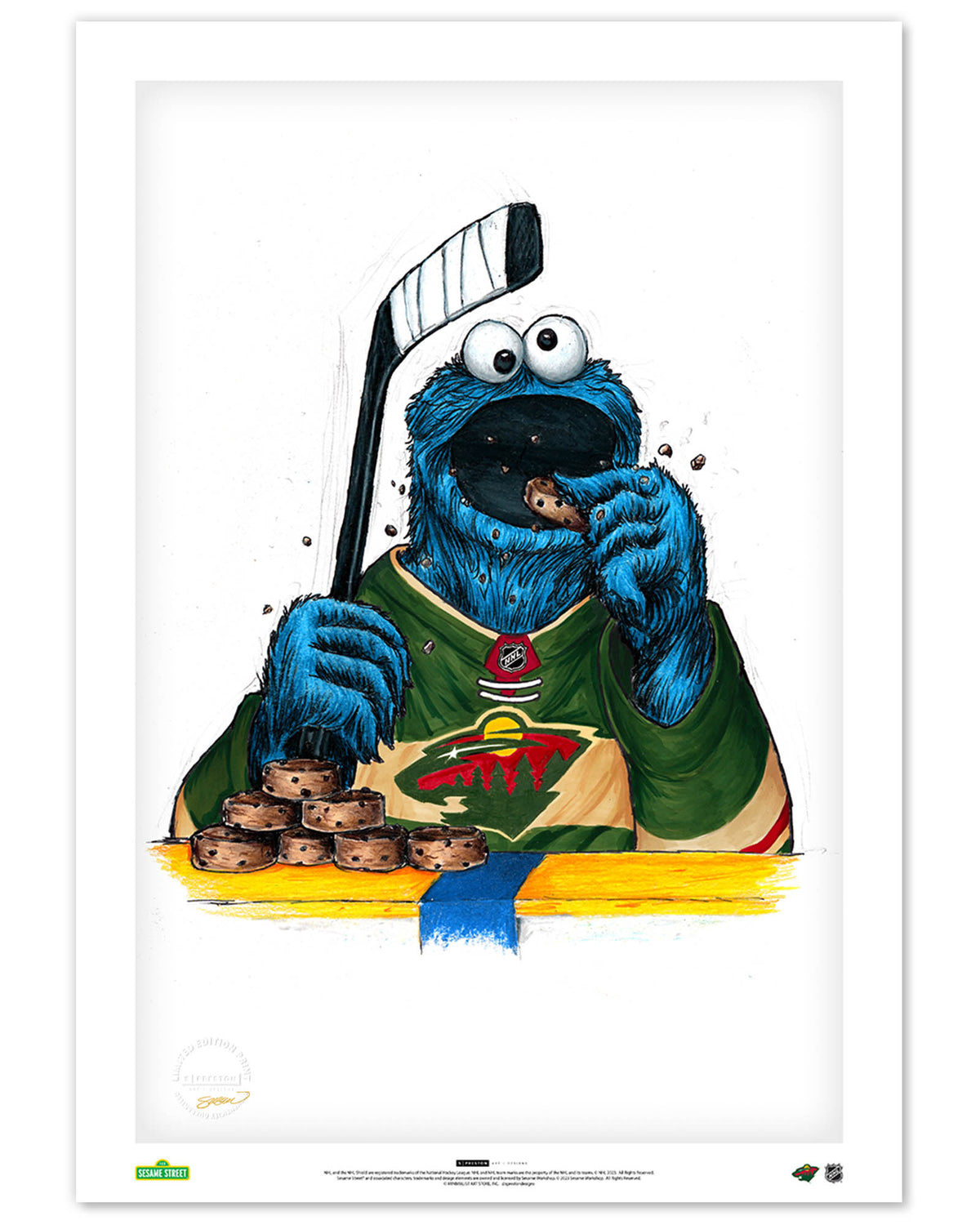 Cookie Monster x NHL Wild Limited Edition Fine Art Print