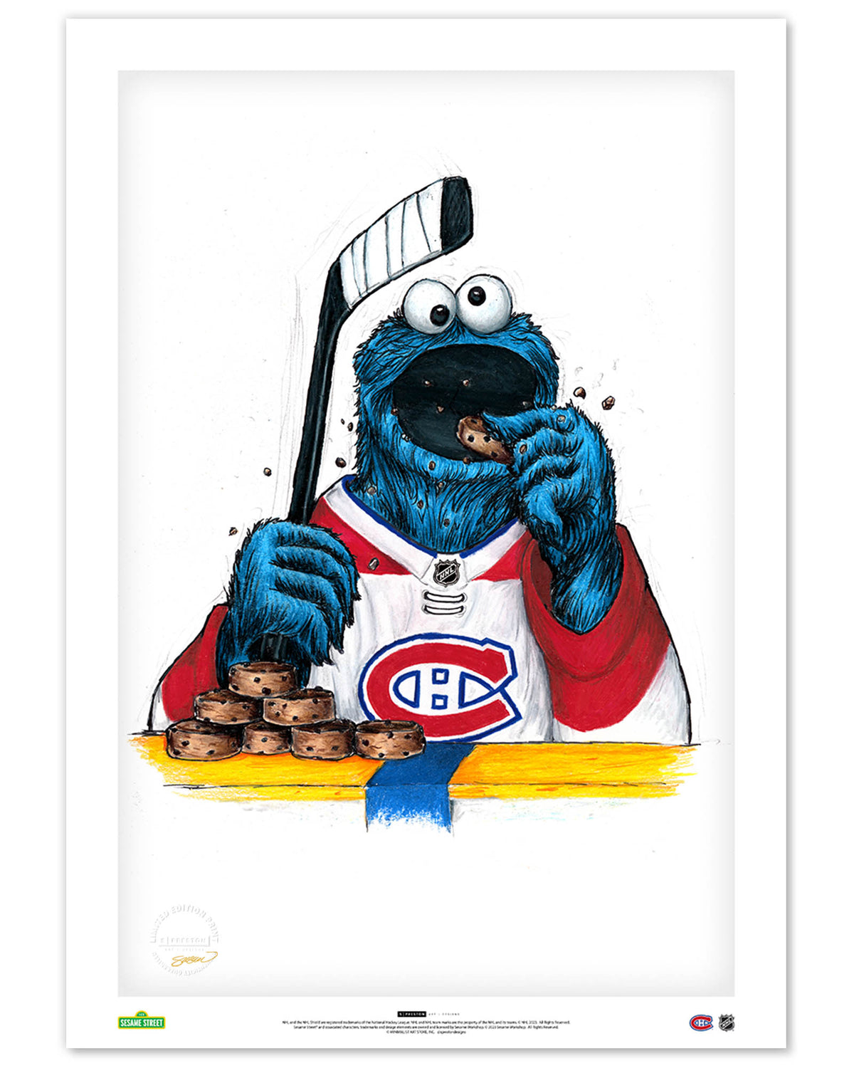 Cookie Monster x NHL Canadiens Limited Edition Fine Art Print