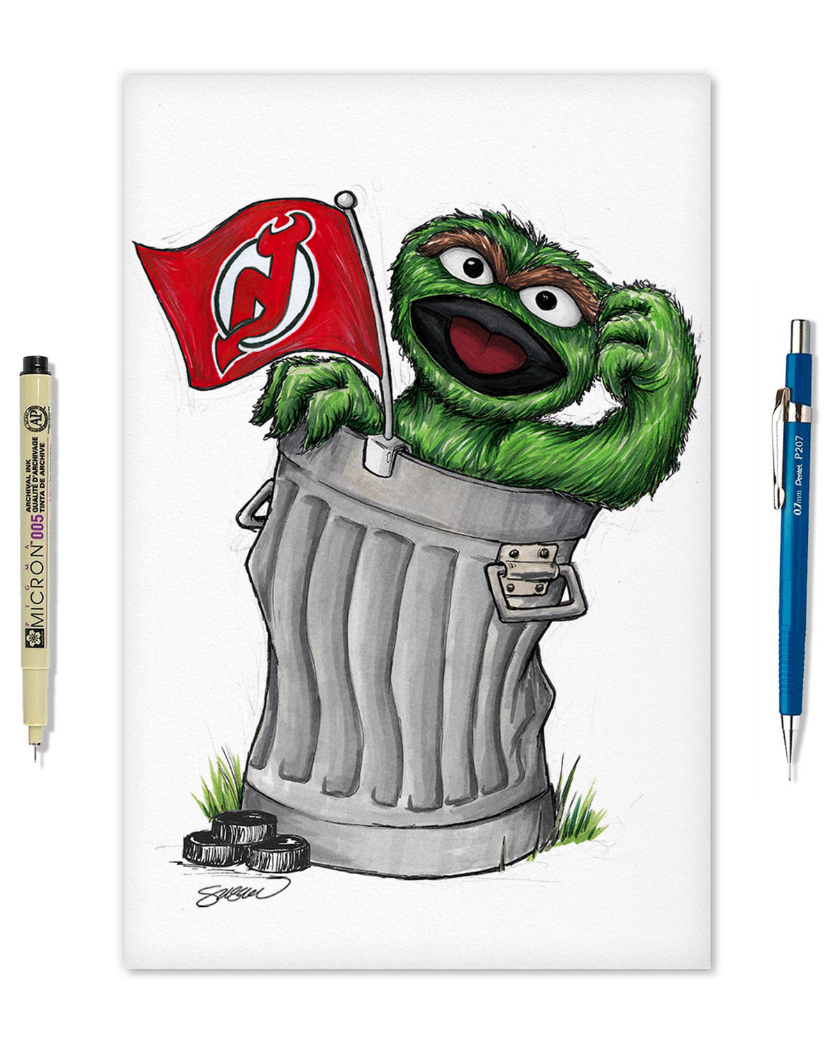 Oscar Rep Your Colours x NHL Devils Limited Edition Fine Art Print