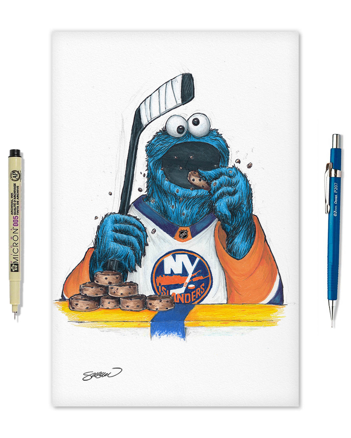 Cookie Monster x NHL Islanders Limited Edition Fine Art Print