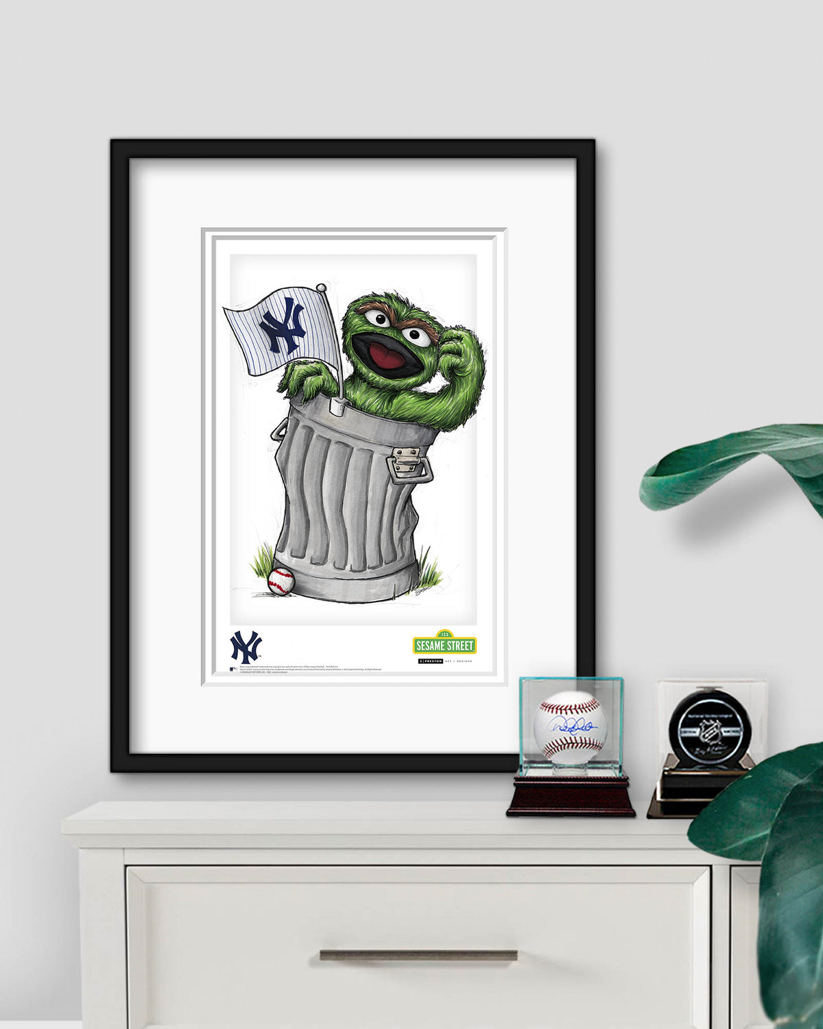 Oscar the Grouch x MLB Yankees Poster Print