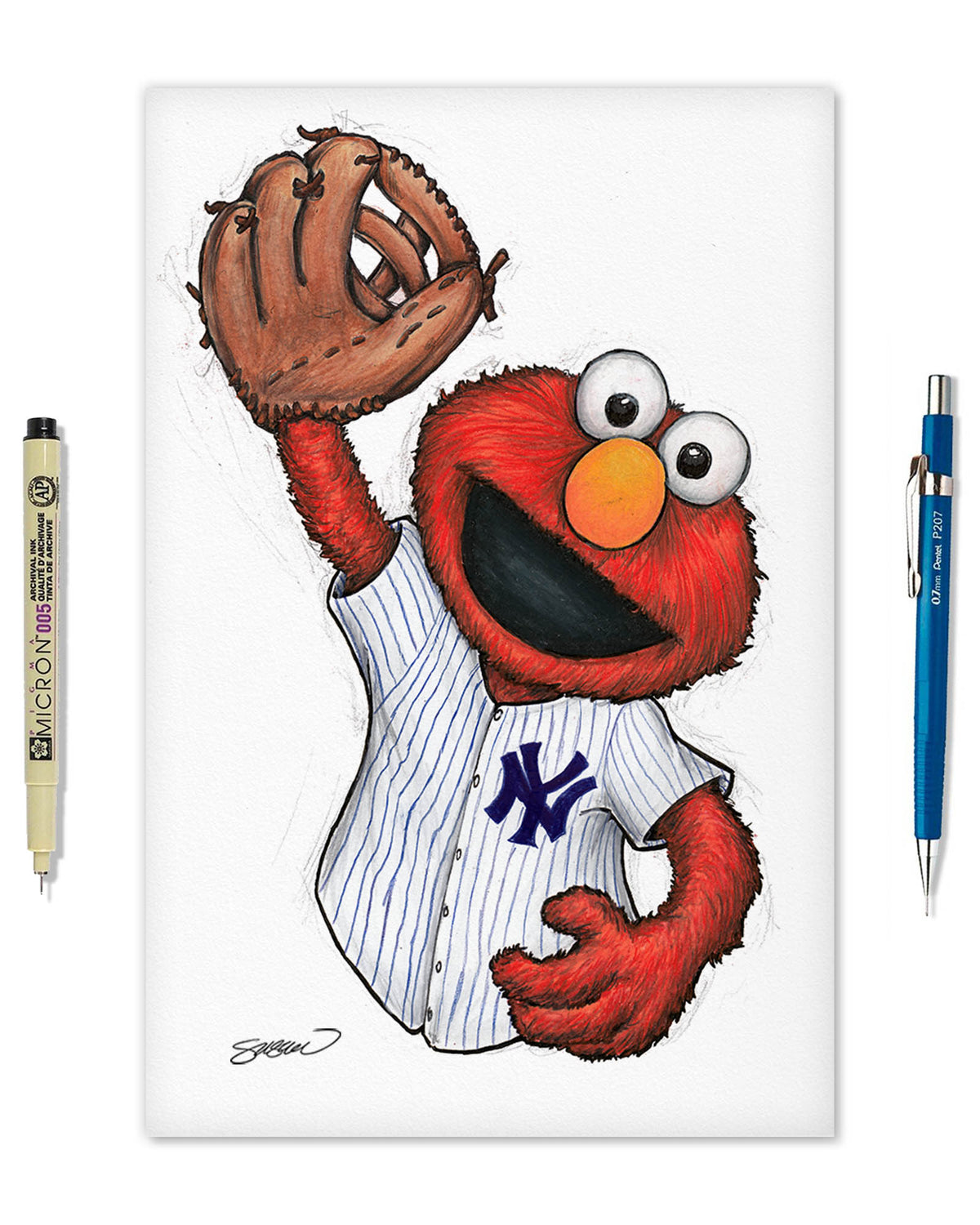 ELMO x MLB Yankees Limited Edition Fine Art Print