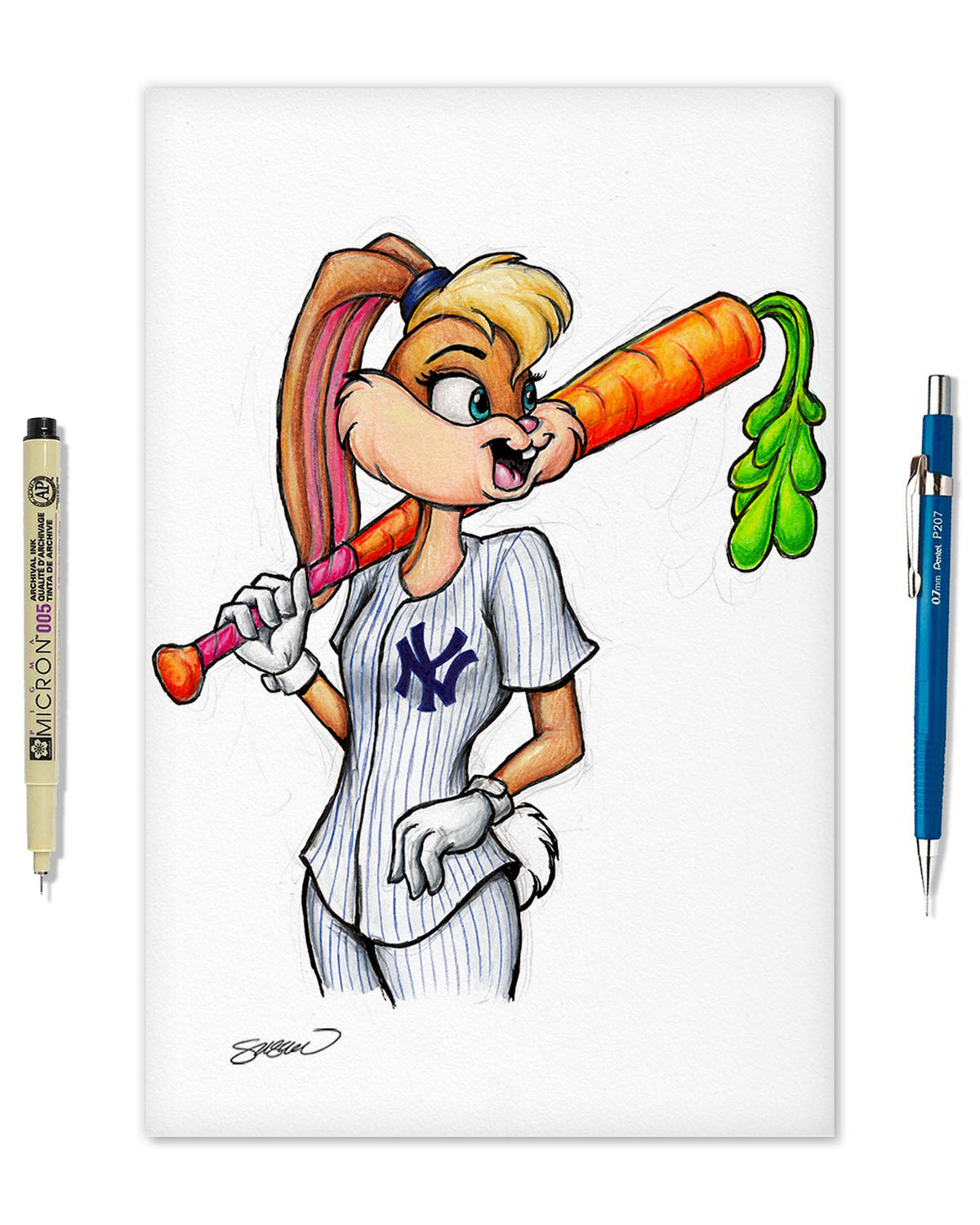 Lola Bunny x MLB Yankees Limited Edition Fine Art Print