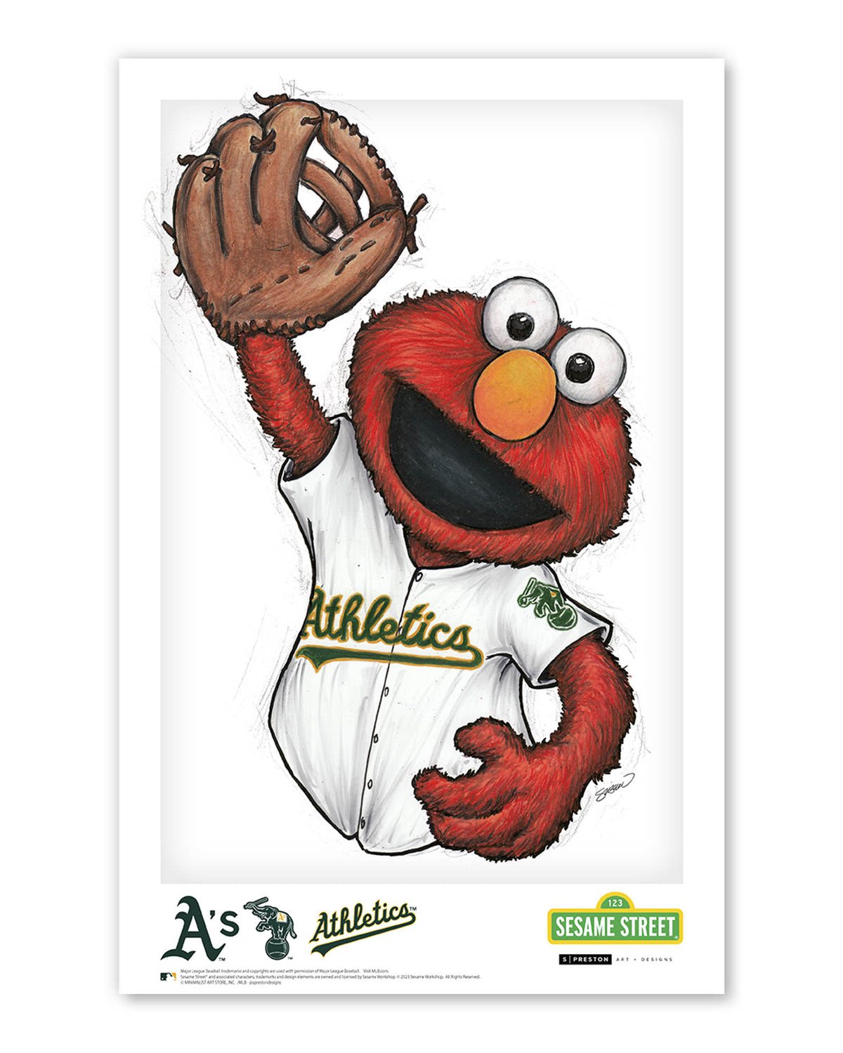 ELMO x MLB Athletics Poster Print