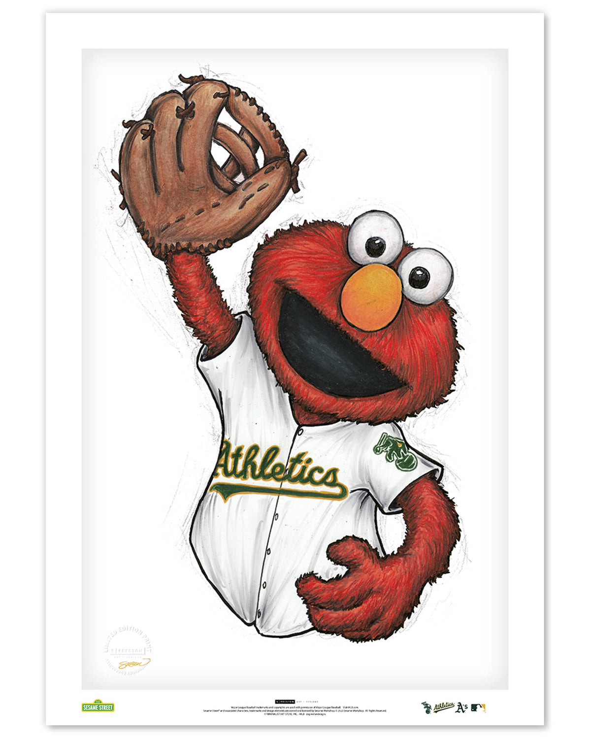 ELMO x MLB Athletics Limited Edition Fine Art Print