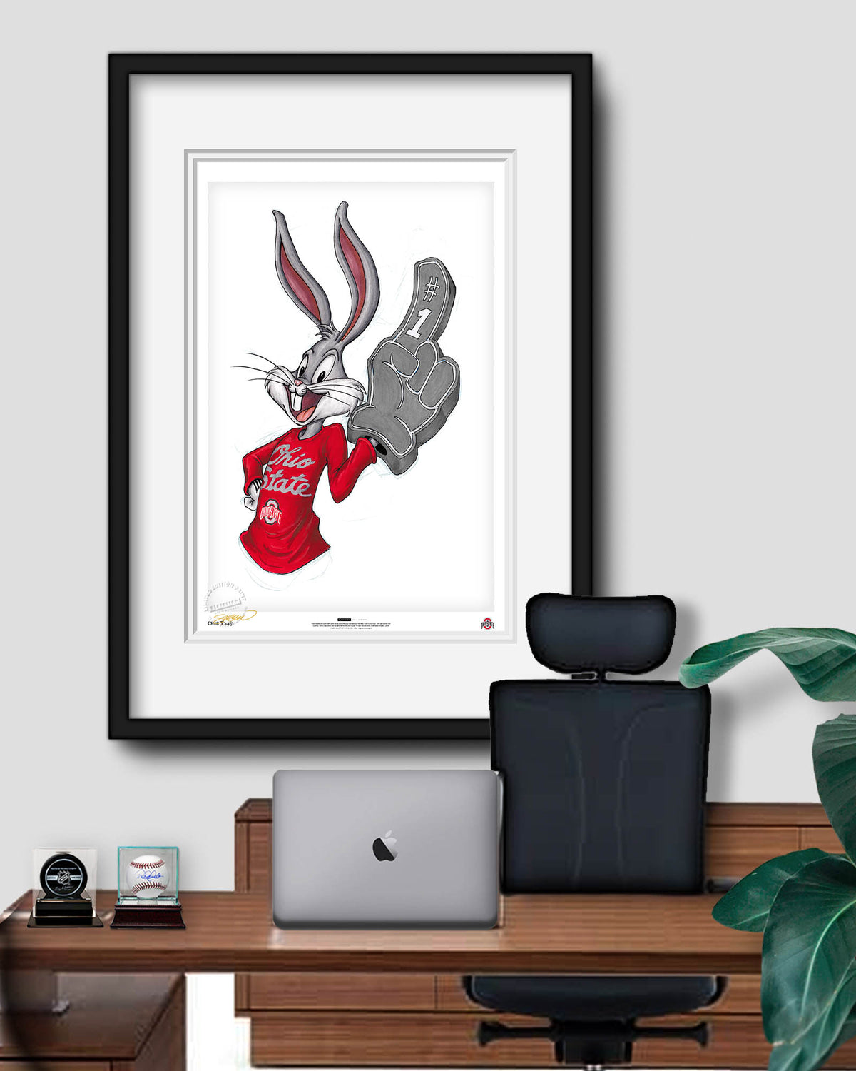 Rabbit Hockey Fan x Ohio State Bugs Bunny Limited Edition Fine Art Print