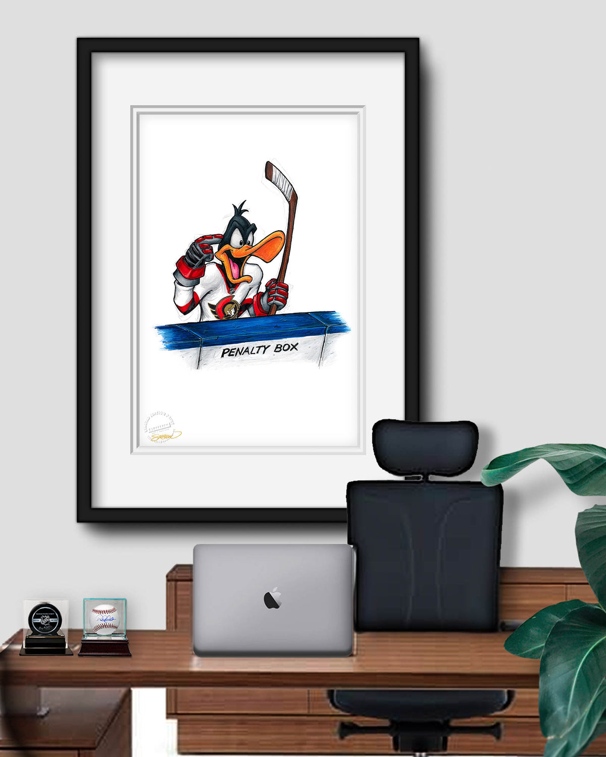 Duck Season Hockey Season x NHL Senators Daffy Duck Limited Edition Fine Art Print