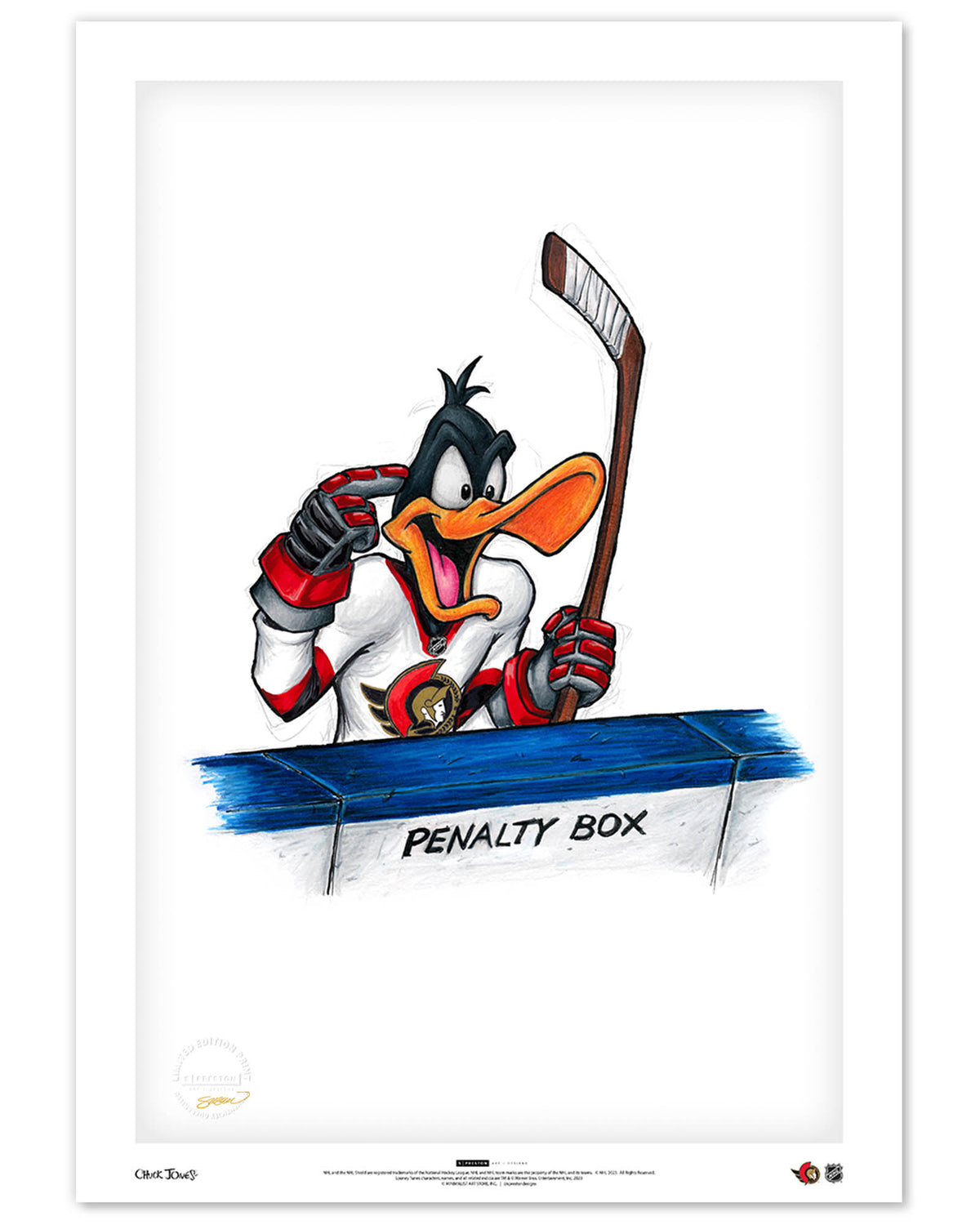 Duck Season Hockey Season x NHL Senators Daffy Duck Limited Edition Fine Art Print