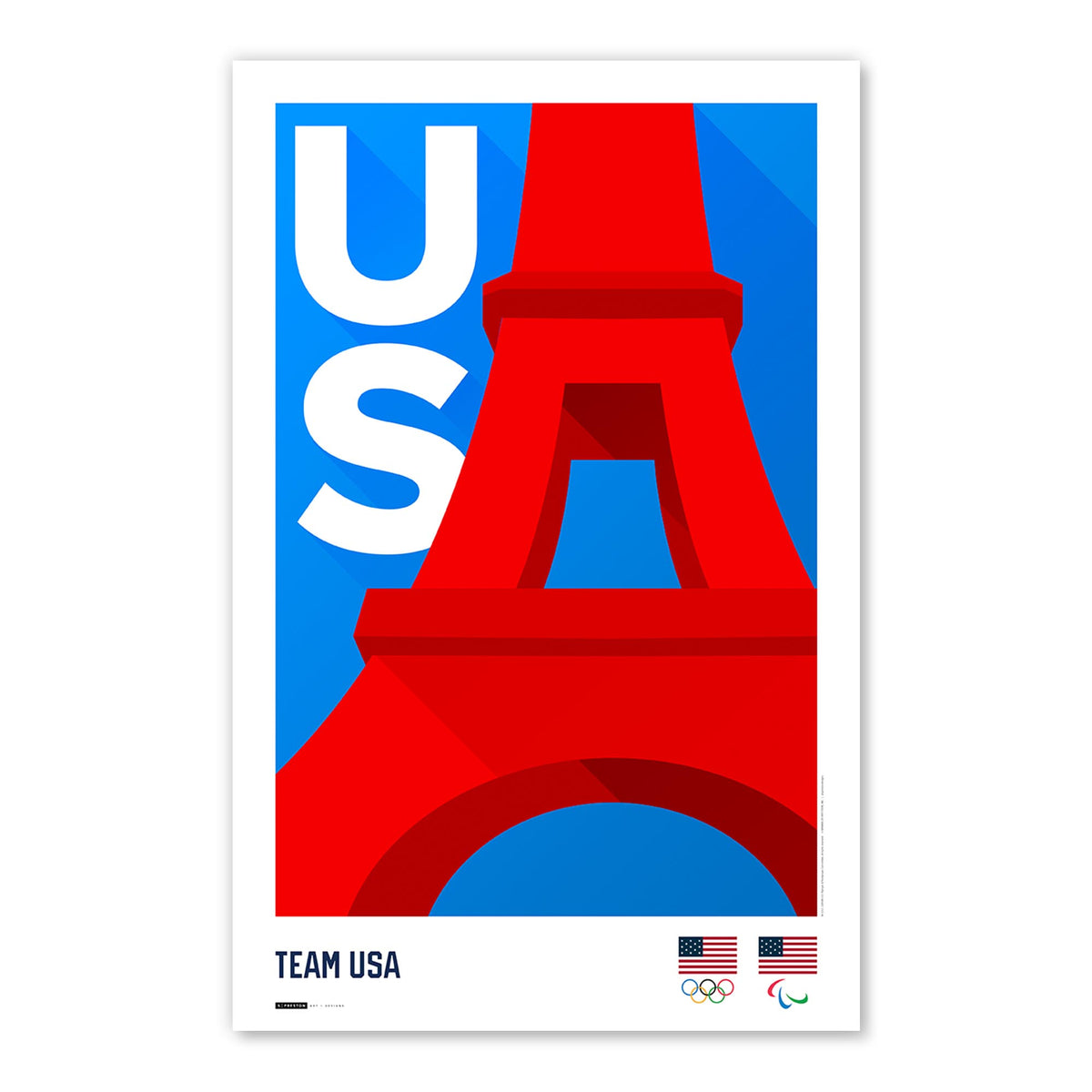 Minimalist Team USA 2024 Paris Limited Edition Print