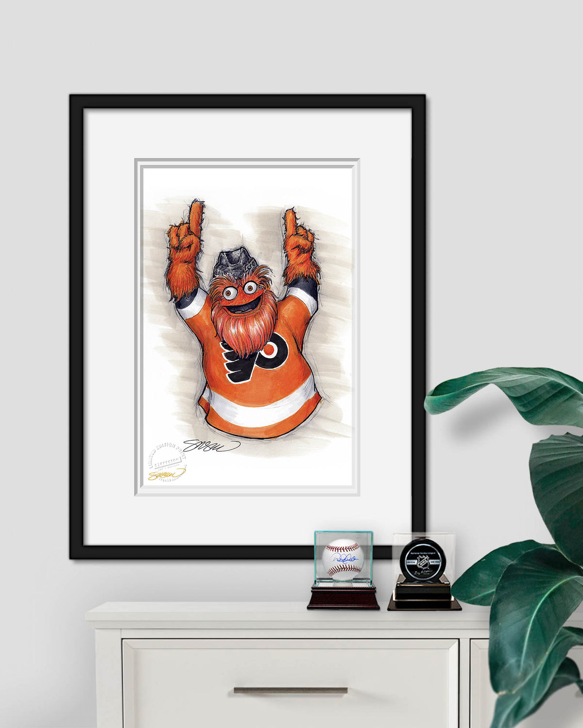 Gritty - Philadelphia Flyers Mascot Ink Sketch Print – S. Preston