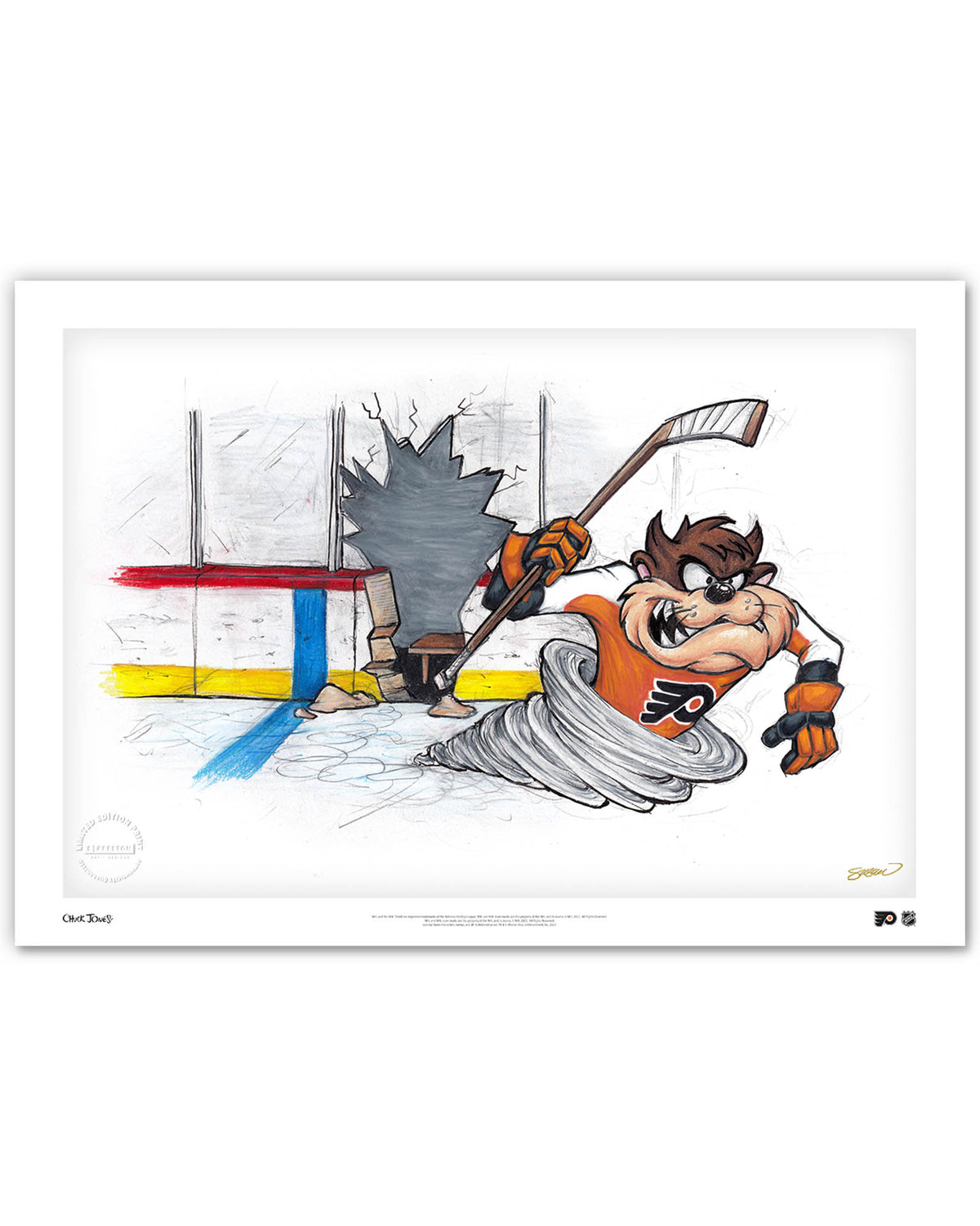 Tazmanian Line Change x NHL Flyers Tazmanian Devil Limited Edition Fine Art Print