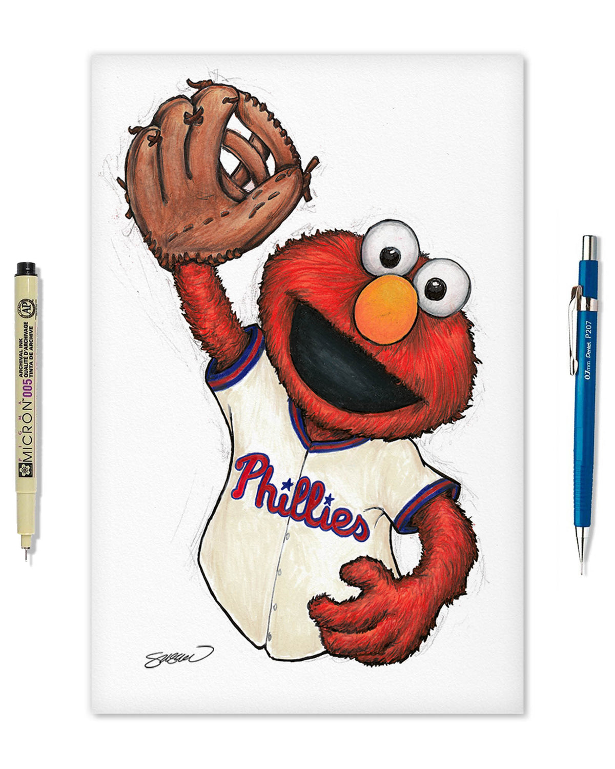 ELMO x MLB Phillies Limited Edition Fine Art Print