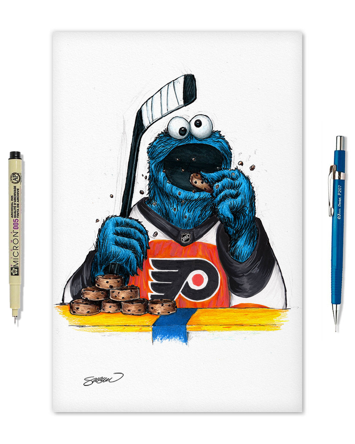 Cookie Monster x NHL Flyers Limited Edition Fine Art Print