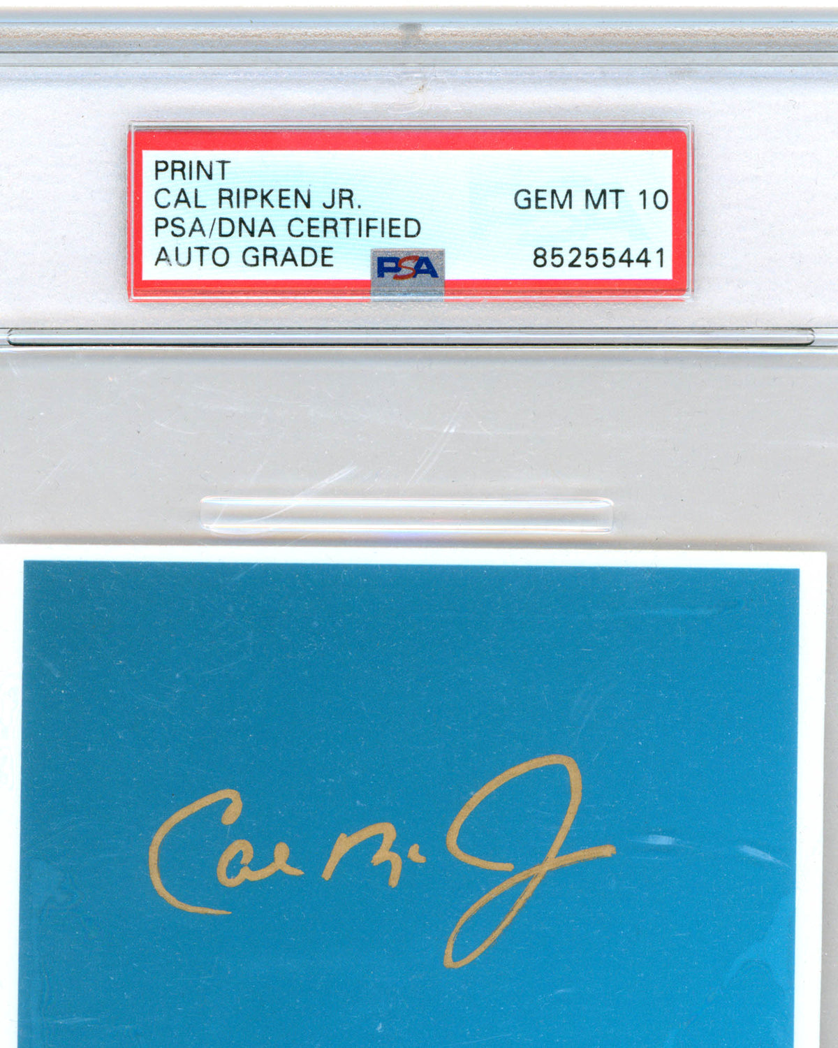 Minimalist Camden Yards - Cal Ripken Jr. Autographed - Art Slab - PSA Gem Mint 10