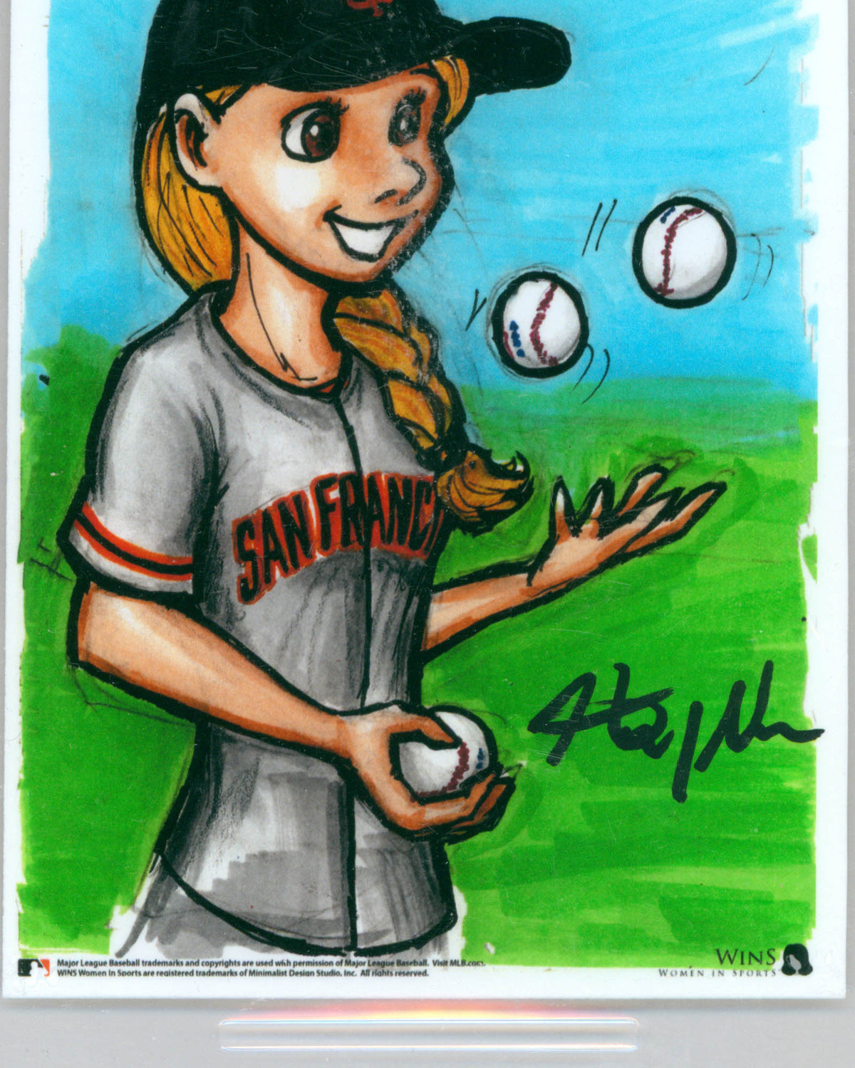 WinS® Giants Alyssa Nakken Autographed - Art Slab - PSA Gem Mint 9