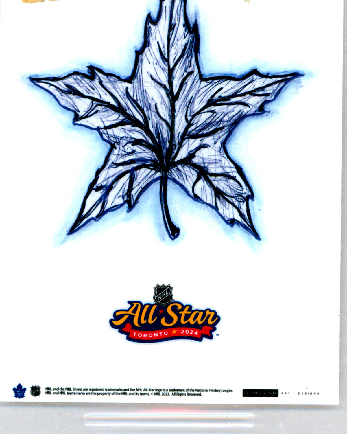 2024 NHL All-Star Game Sketch Art Card Slab Auston Matthews Autographed PSA 7