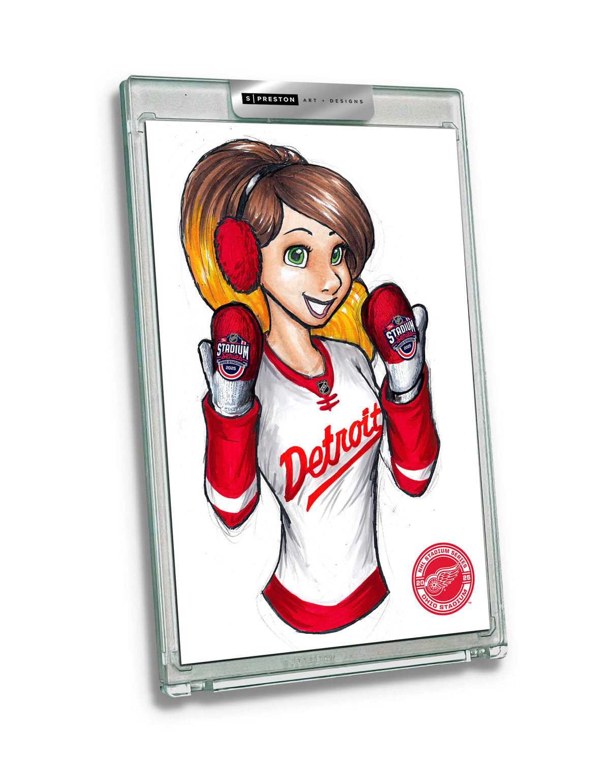 WinS® NHL Konni Mackenzie 2025 Stadium Series Limited Edition Art Card Slab - Red Wings