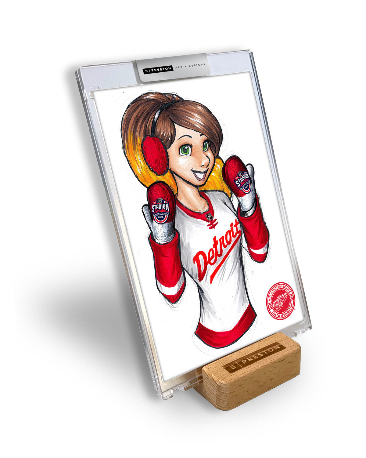 WinS® NHL Konni Mackenzie 2025 Stadium Series Limited Edition Art Card Slab - Red Wings