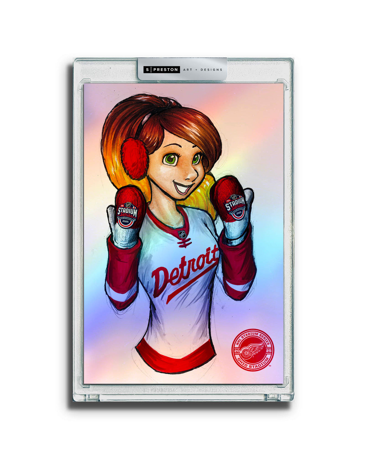 WinS® NHL Konni Mackenzie 2025 Stadium Series Limited Edition Art Card Slab - Red Wings