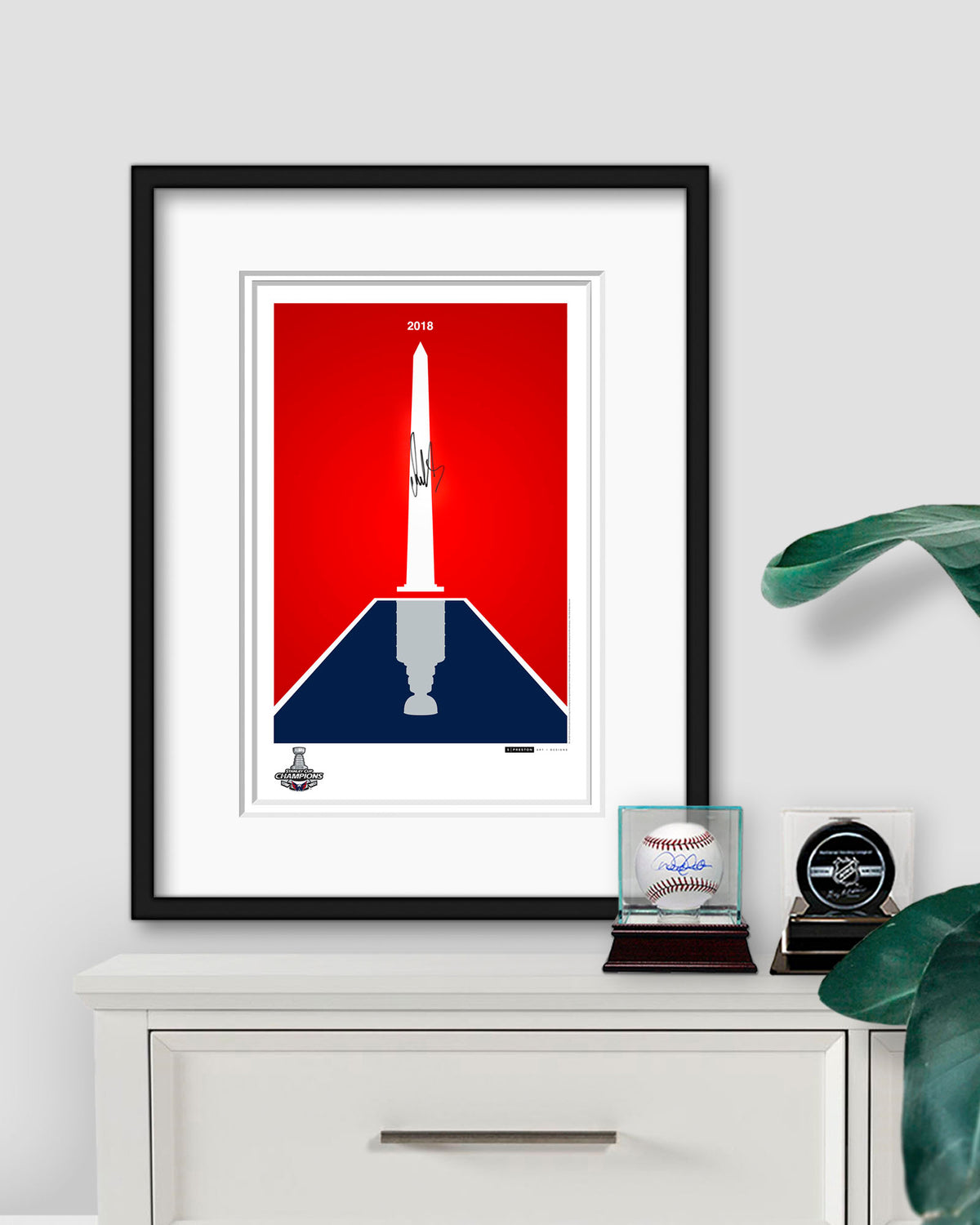 Minimalist 2018 Stanley Cup Poster Print - Alex Ovechkin Autographed  - Authenticated