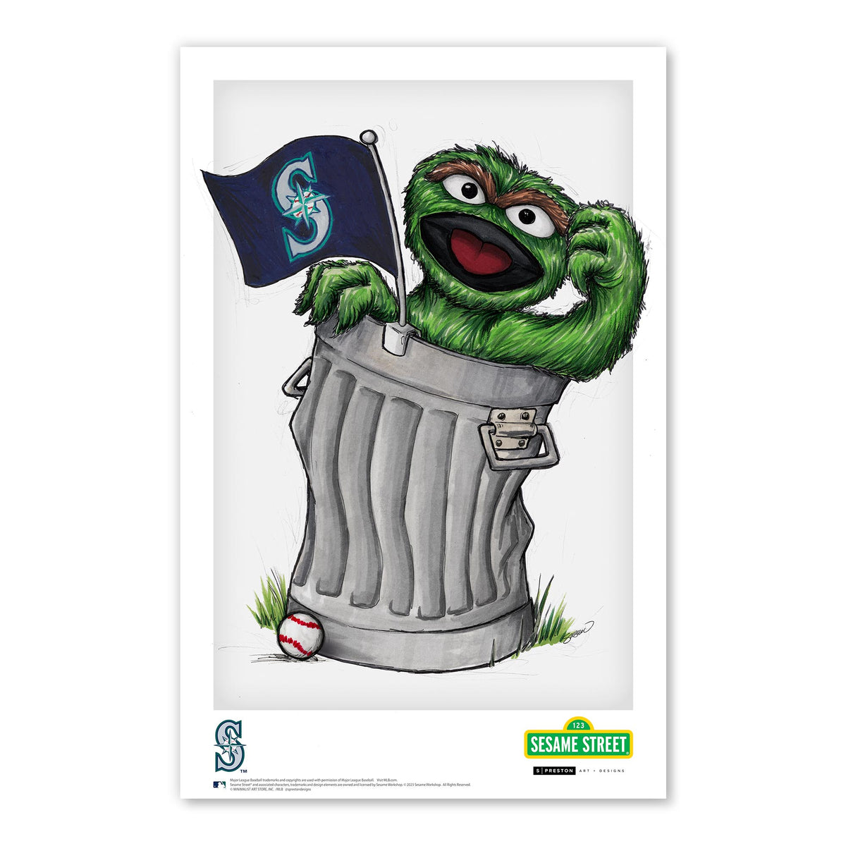 Oscar the Grouch x MLB Mariners Poster Print