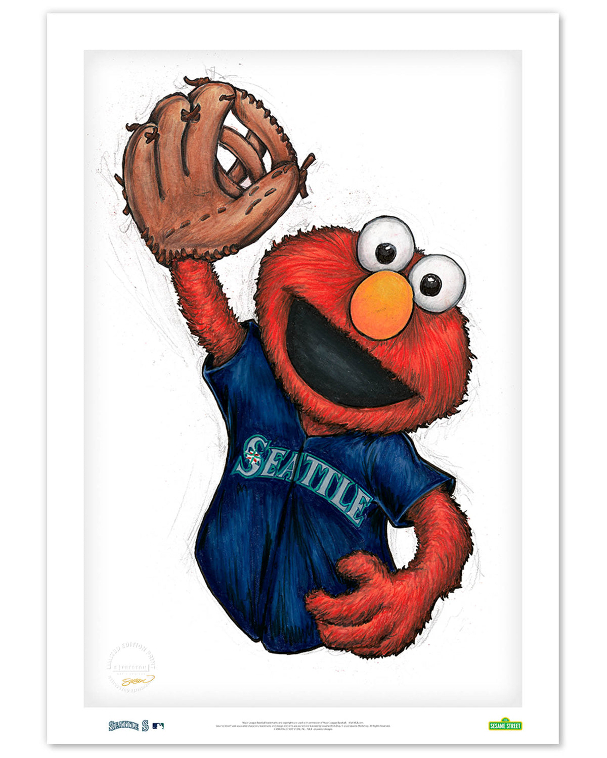 ELMO x MLB Mariners Limited Edition Fine Art Print