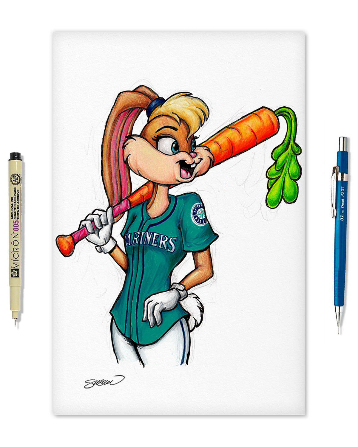 Lola Bunny x MLB Mariners Limited Edition Fine Art Print