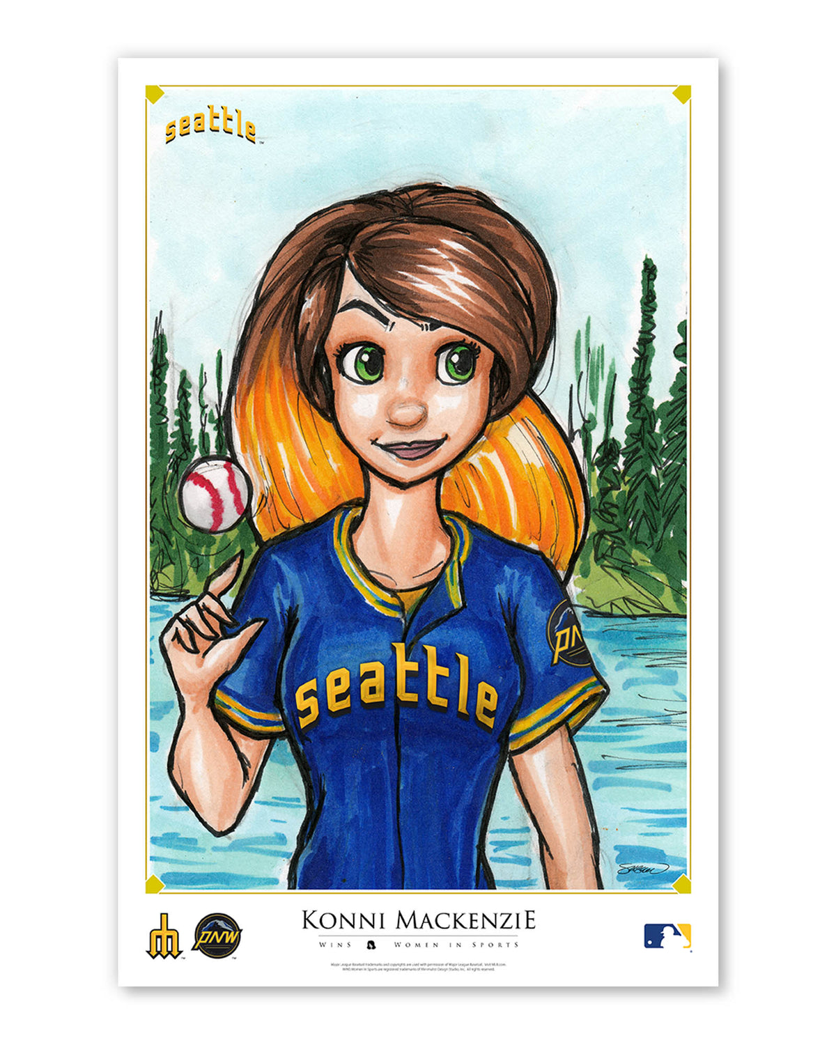 WinS® Seattle Mariners City Connect - Konni Mackenzie Poster Print