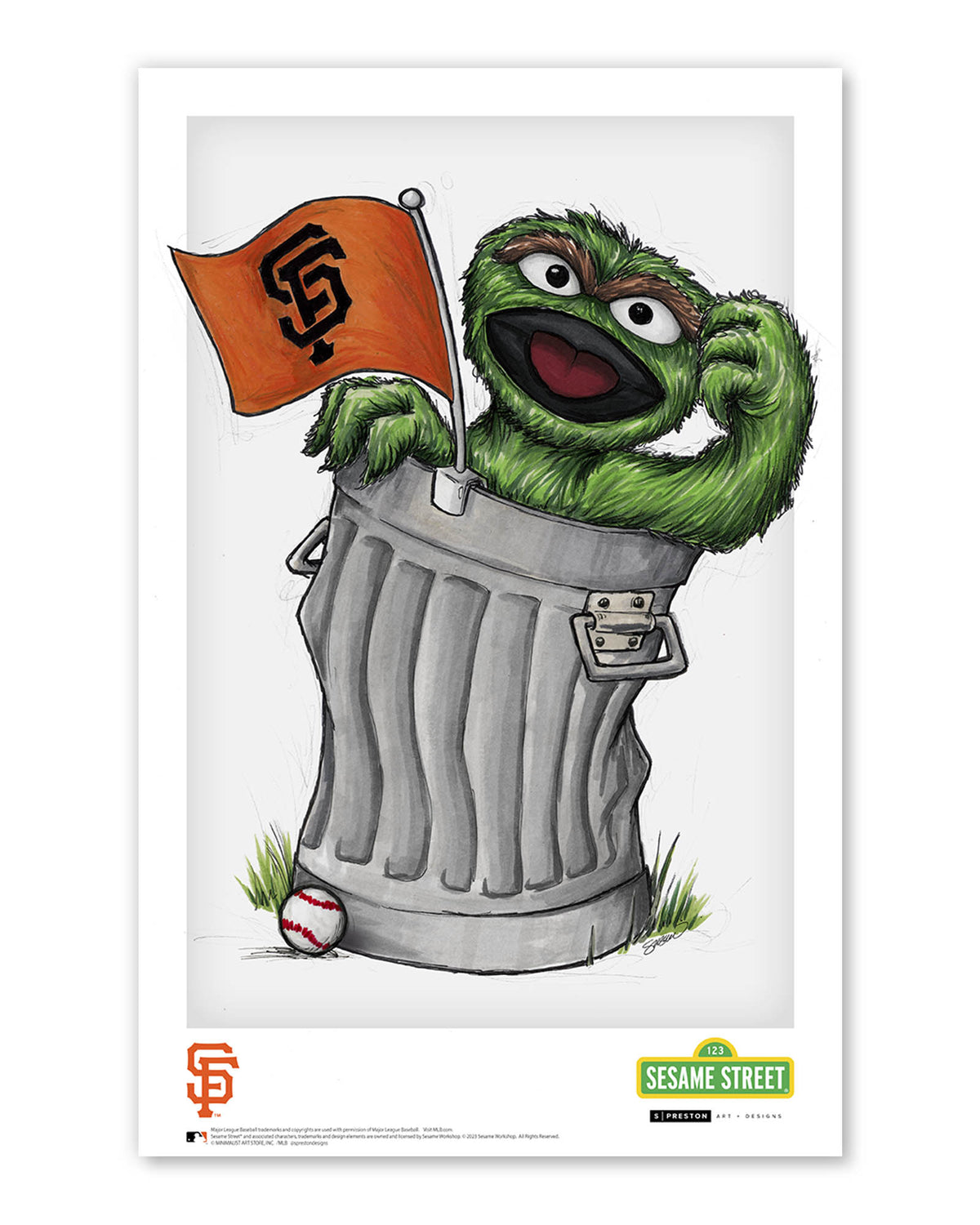 Oscar the Grouch x MLB Giants Poster Print