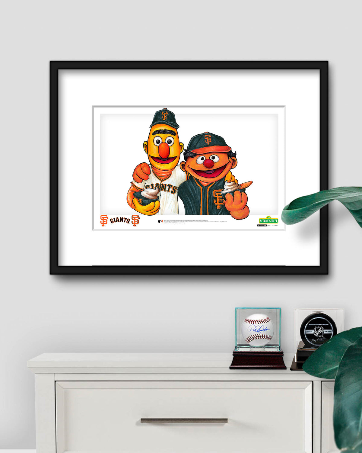 Bert and Ernie x MLB Giants Limited Edition Fine Art Print