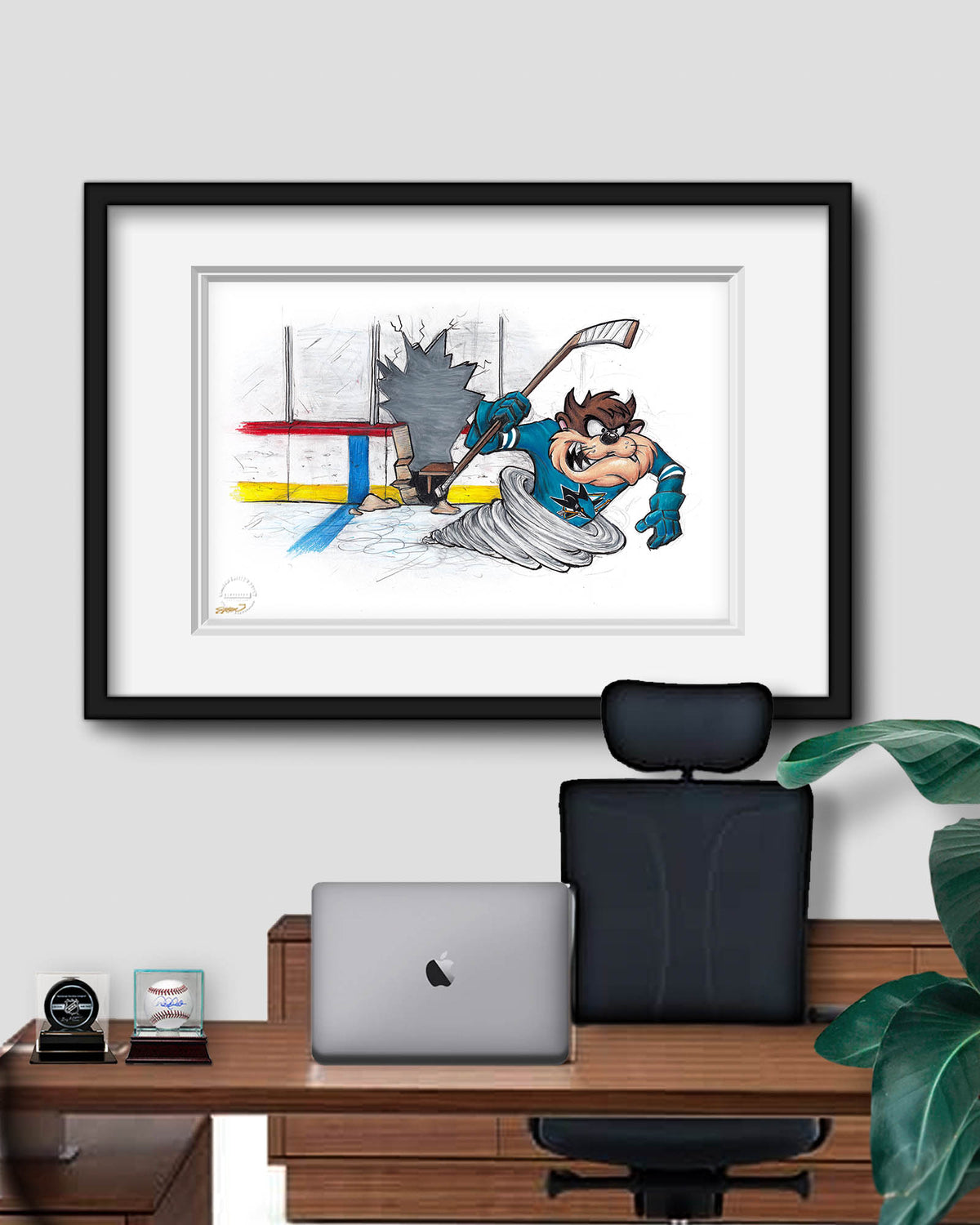 Tazmanian Line Change x NHL Sharks Tazmanian Devil Limited Edition Fine Art Print