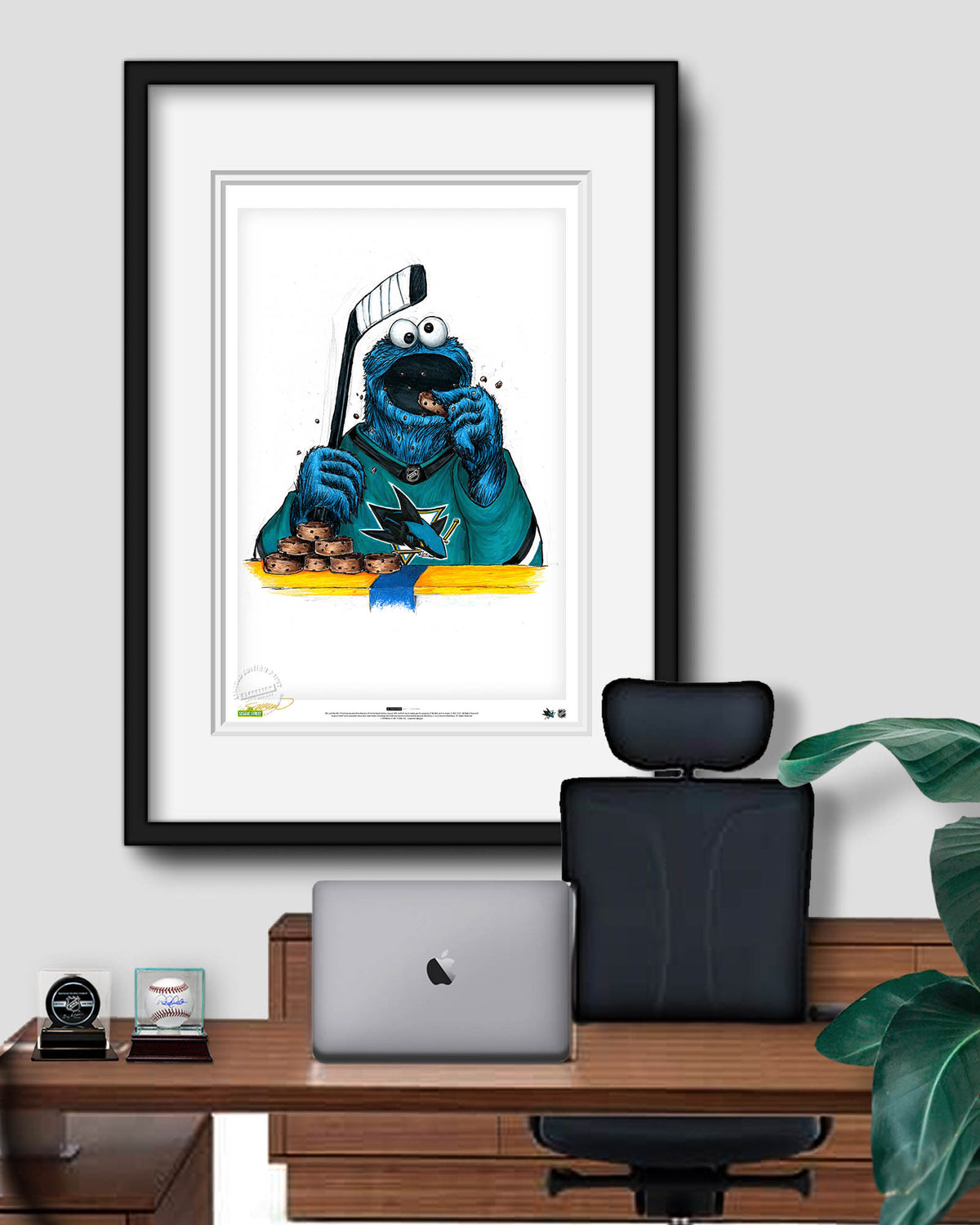 Cookie Monster x NHL Sharks Limited Edition Fine Art Print