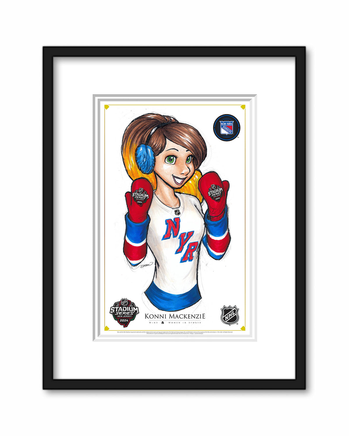 WinS® NHL Konni Mackenzie 2024 Stadium Series New York Rangers Poster Print
