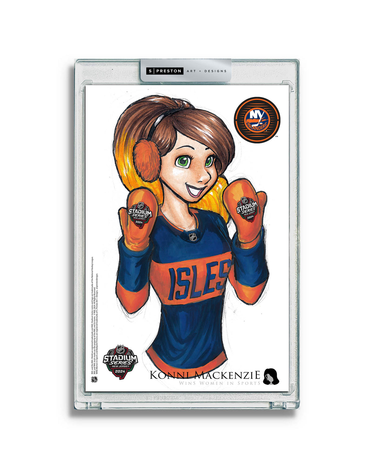 WinS® NHL Konni Mackenzie 2024 Stadium Series Limited Edition Art Card Slab - Islanders