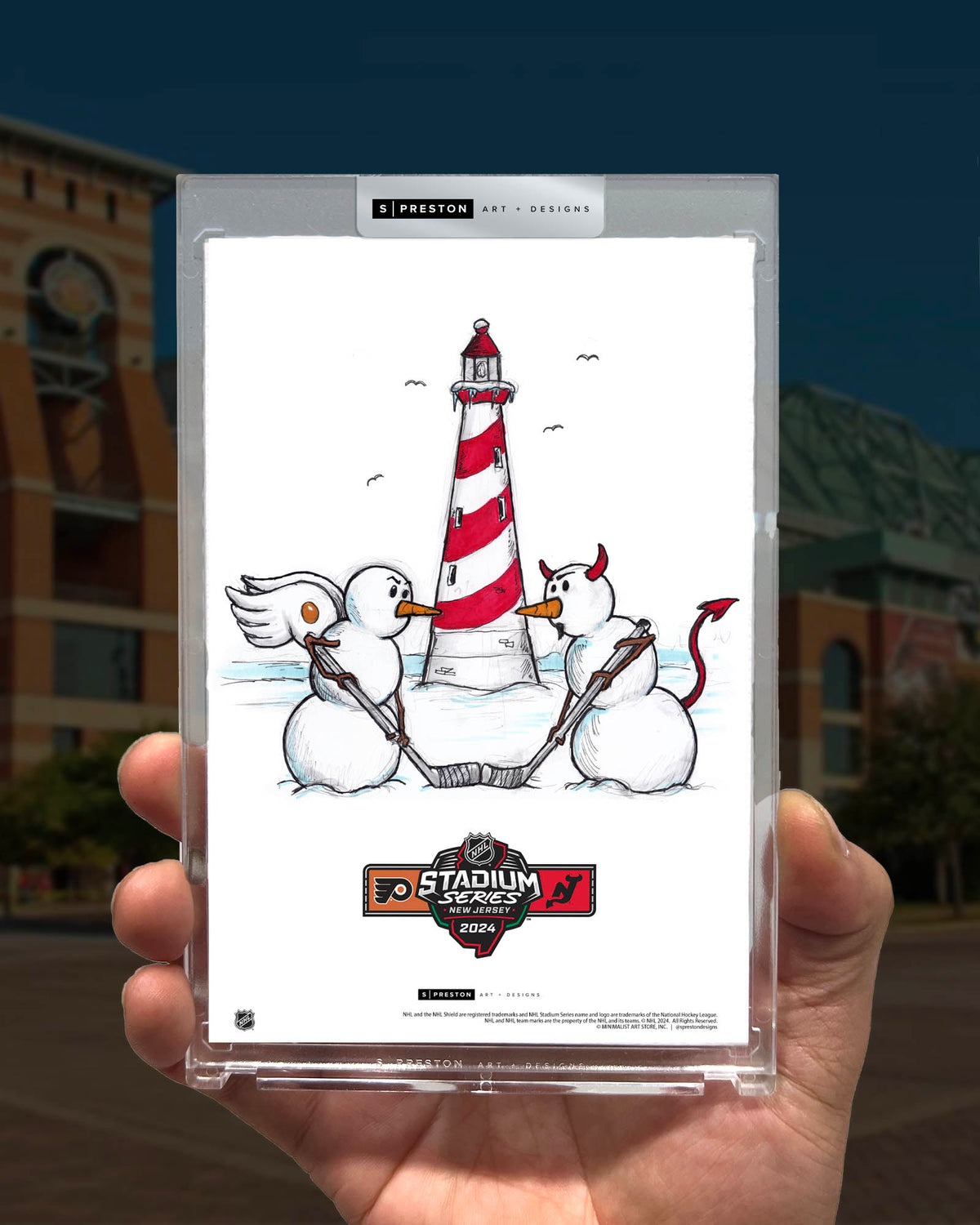 2024 NHL Stadium Series Sketch Limited Edition Art Card Slab - PHL vs NJ