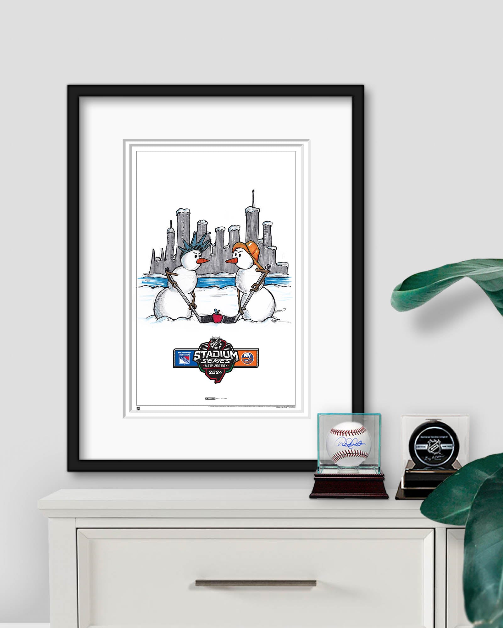 2024 NHL Stadium Series Sketch Limited Edition Art Prints NYR Vs NYI   SS24i2 Stadium Series 2024 Ny DP F2 