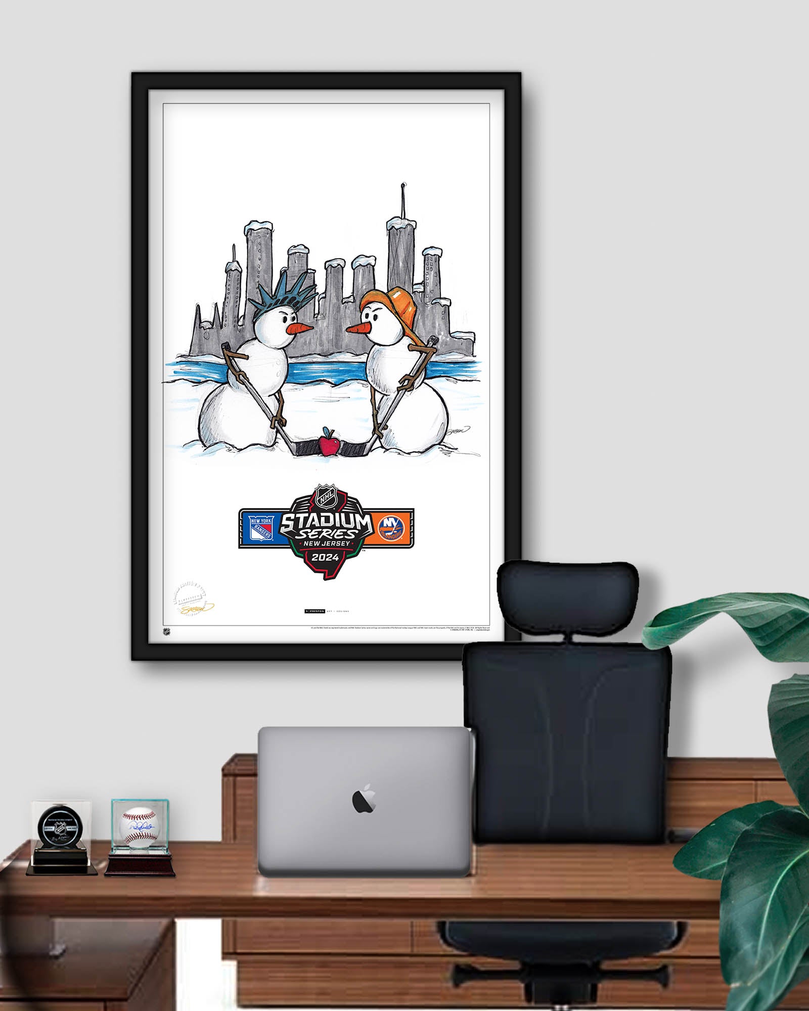 2024 NHL Stadium Series Sketch Limited Edition Art Prints NYR Vs NYI   SS24i2 Stadium Series 2024 Ny L F2 