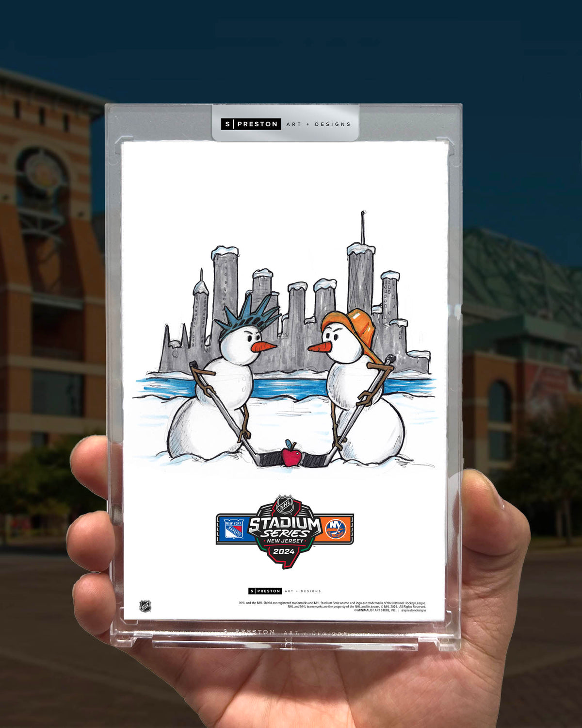 2024 NHL Stadium Series Sketch Limited Edition Art Card Slab - NYR vs NYI
