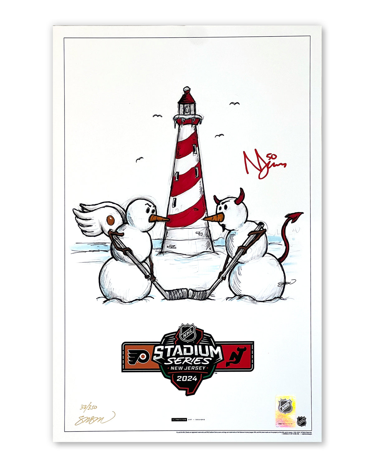 2024 NHL Stadium Series Print - Nico Daws Autographed - Authenticated