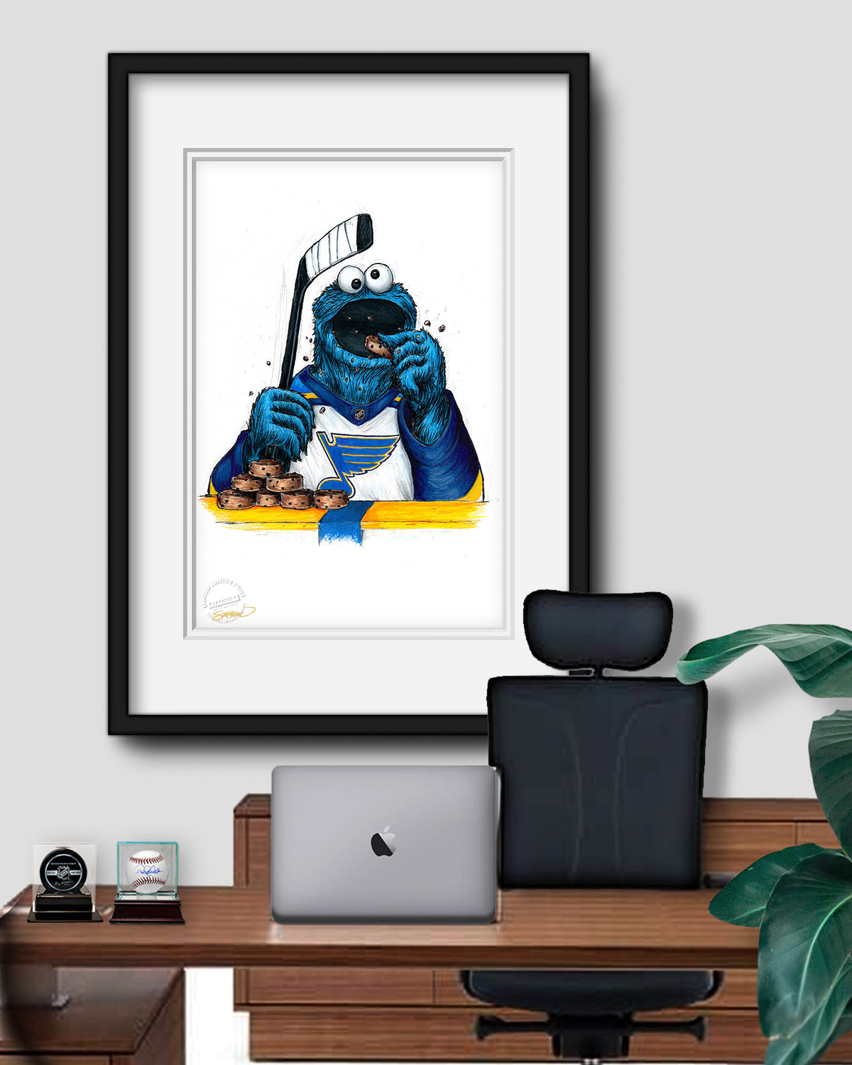 Cookie Monster x NHL Blues Limited Edition Fine Art Print